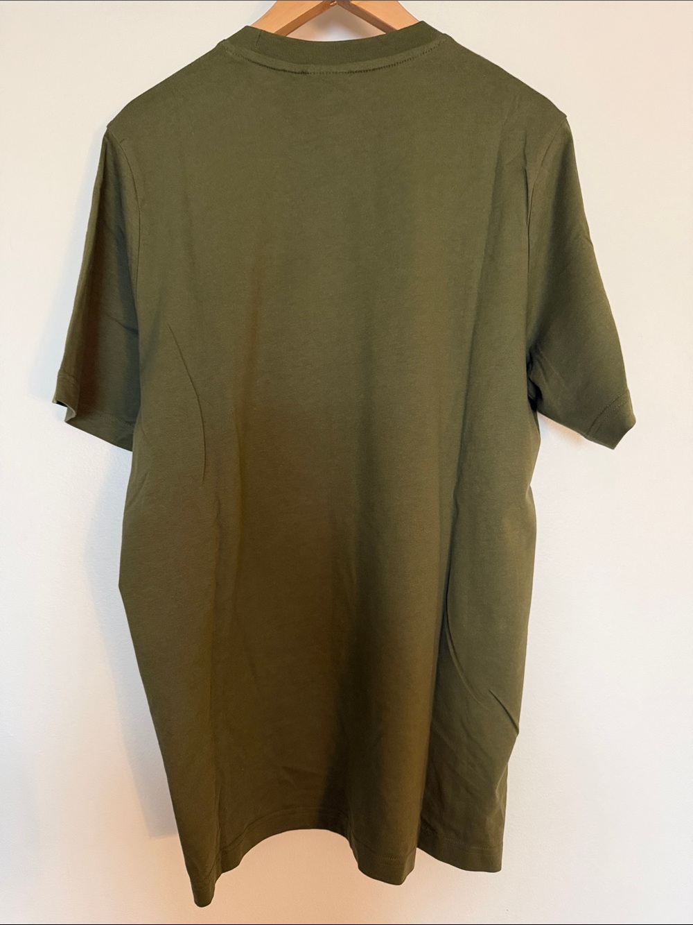 adidas Olive Short Sleeve Tee with Blue and Orange Logo Print - Picture 3 of 3